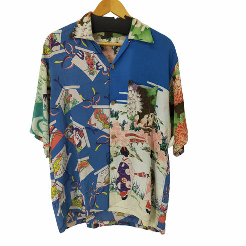 サンサーフ SUN SURF 和柄 アロハシャツ レーヨン メンズ JPN:L