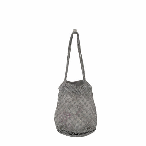 ミッシェルクラン MICHEL KLEIN メタリックメッシュハンドバッグ レディース