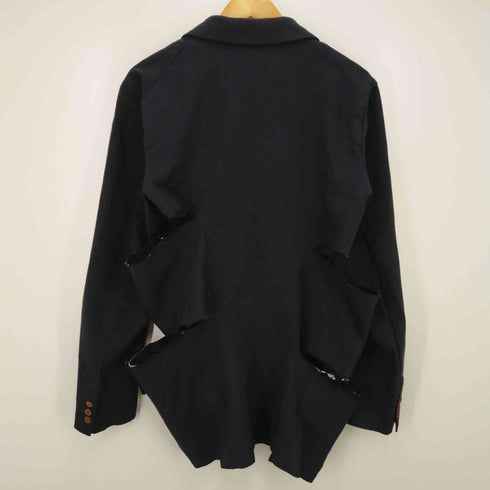 コムデギャルソンオムプリュス COMME des GARCONS HOMME PLUS 切り裂き縮絨 ジャケットシングルテーラードジャケット メンズ import:L