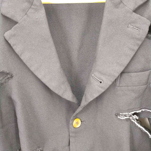 コムデギャルソンオムプリュス COMME des GARCONS HOMME PLUS 切り裂き縮絨 ジャケットシングルテーラードジャケット メンズ import:L