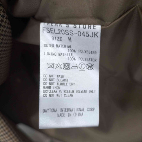 フリークスストア FREAKS STORE 2020SS ポリエステル ハウンドトゥース パンツセットアップ レディース M