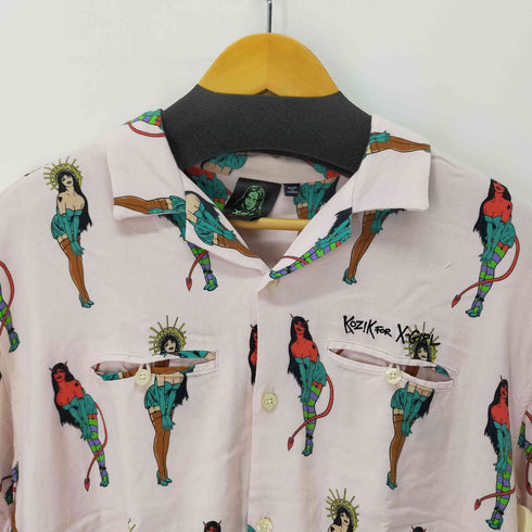 エックスガール X-girl KOZIK S/S SHIRT デビル 開襟シャツ 半袖 メンズ import:M