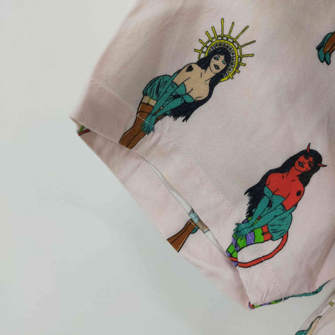 エックスガール X-girl KOZIK S/S SHIRT デビル 開襟シャツ 半袖 メンズ import:M
