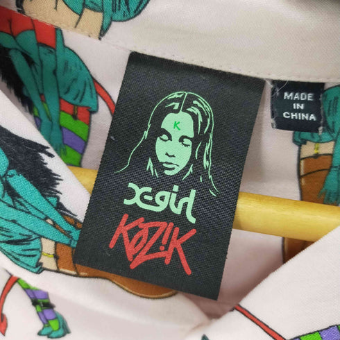エックスガール X-girl KOZIK S/S SHIRT デビル 開襟シャツ 半袖 メンズ import:M