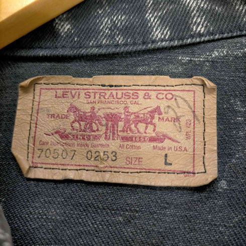 リーバイス Levis 70507 0253 ボタン裏527 ケミカルウォッシュ ブラックデニムジャケット メンズ JPN:L