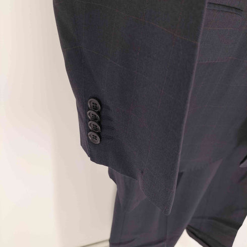 RISOLUZION イタリア製 3B チェック テーラード ジャケット ツータック スラックス パンツ セットアップ メンズ