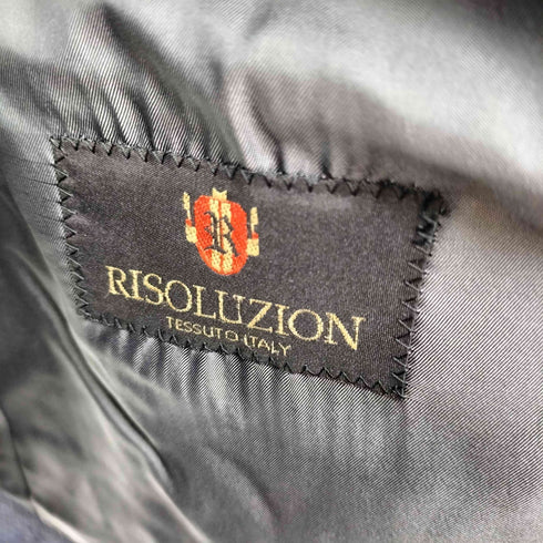 RISOLUZION イタリア製 3B チェック テーラード ジャケット ツータック スラックス パンツ セットアップ メンズ