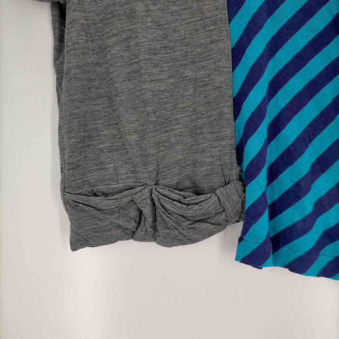 トリココムデギャルソン tricot COMME des GARCONS AD2003 ボーダー切替 ギャザーカットソー レディース