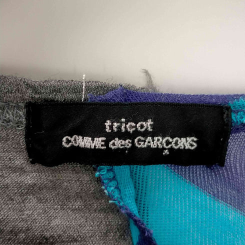 トリココムデギャルソン tricot COMME des GARCONS AD2003 ボーダー切替 ギャザーカットソー レディース