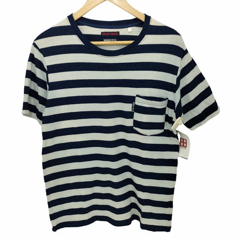 ブルーブルー BLUE BLUE INDIGO DYE ボーダークルーネック Tシャツ メンズ 1