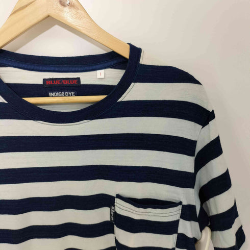 ブルーブルー BLUE BLUE INDIGO DYE ボーダークルーネック Tシャツ メンズ 1