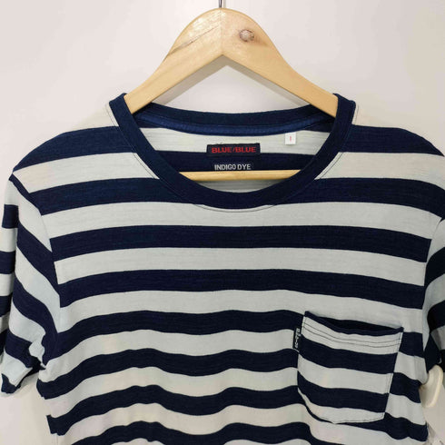 ブルーブルー BLUE BLUE INDIGO DYE ボーダークルーネック Tシャツ メンズ 1