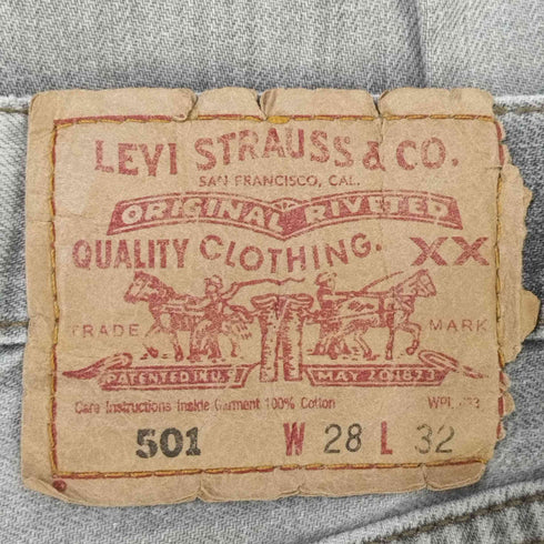 リーバイス Levis 501 フィリピン製 ボタン裏359刻印 先染め ブラック デニムパンツ レディース W28 L32