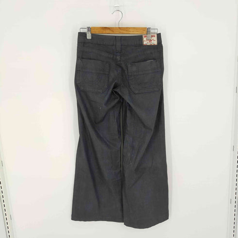 トゥルーレリジョン TRUE RELIGION ワイドデニムパンツ ワックス加工 コーティング レディース 26