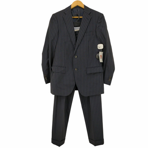 ロロピアーナ Loro Piana ピンストライプ スーツセットアップ 背抜き サイドベンツ 裾ダブル メンズ 175-82-94 A6