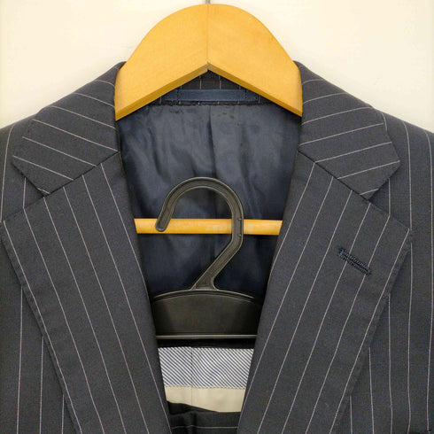 ロロピアーナ Loro Piana ピンストライプ スーツセットアップ 背抜き サイドベンツ 裾ダブル メンズ 175-82-94 A6
