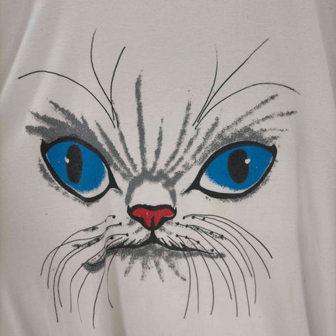 90S シングルステッチ 猫プリント ロング丈カットソー メンズ