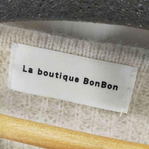 ラブティックボンボン La boutique BonBon フォックス Vネックニットセーター 二種編み レディース FREE