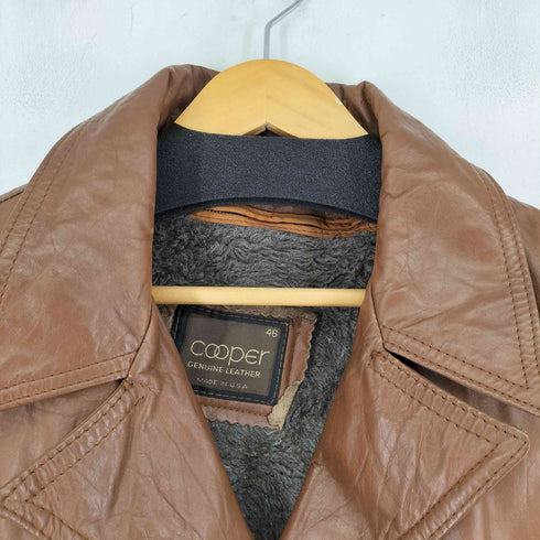 クーパー cooper MADE IN USA レザーハーフコート メンズ 46