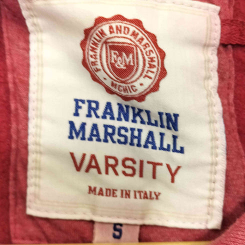 フランクリンマーシャル FRANKLIN&MARSHALL ユーズド加工 ナンバリング プルオーバーパーカー メンズ S