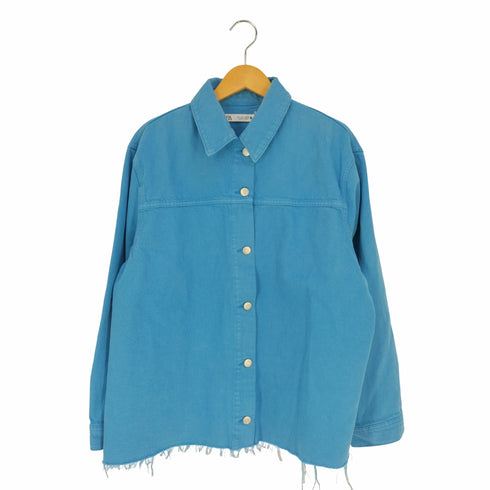 ザラ ZARA SOLID COLOR DENIM JACKET ソリッドカラーデニムジャケット レディース import:L