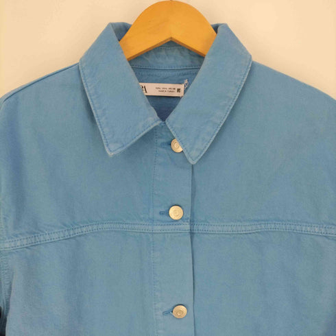 ザラ ZARA SOLID COLOR DENIM JACKET ソリッドカラーデニムジャケット レディース import:L