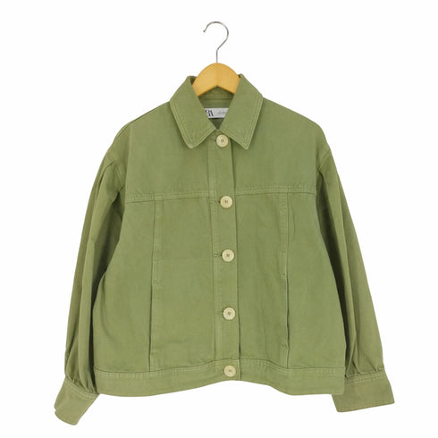 ザラ ZARA タックスリーブ デニムジャケット レディース import:L
