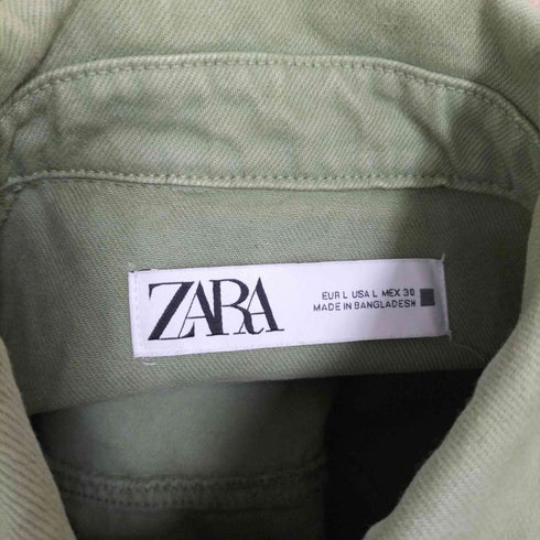 ザラ ZARA タックスリーブ デニムジャケット レディース import:L