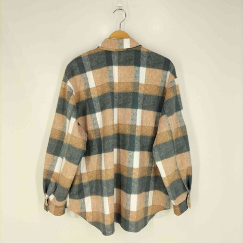 ザラ ZARA チェックオンチェック スナップボタン ポリシャツ レディース import:L