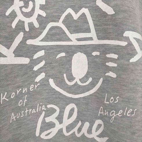 KOALA Blue 80-90s フロントコアラプリント 霜降りラグランスウェット Korner of Australia メンズ ONE SIZE