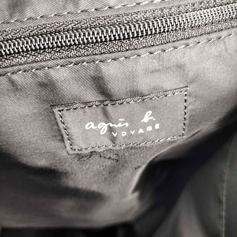 アニエスベーボヤージュ agnes b. VOYAGE カウレザーストラップ ステッチ ナイロン ハンドバック レディース