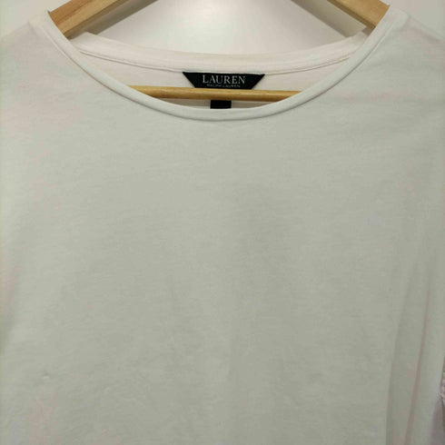 ローレンラルフローレン LAUREN RALPH LAUREN 袖レース切替 クルーネックTシャツ レディース import:S