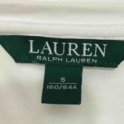 ローレンラルフローレン LAUREN RALPH LAUREN 袖レース切替 クルーネックTシャツ レディース import:S