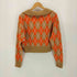 ザラ ZARA アーガイル柄 クロップド Vカット ニット レディース import:M