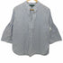 ローレンラルフローレン LAUREN RALPH LAUREN ストライプ柄 ケープスリーブ スキッパーシャツブラウス レディース import:S