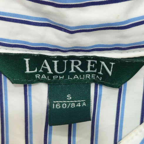 ローレンラルフローレン LAUREN RALPH LAUREN ストライプ柄 ケープスリーブ スキッパーシャツブラウス レディース import:S