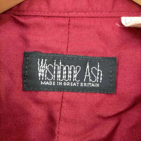 Wishbone Ash 90s MADE IN UK 片ポケ ショルダーギャザー ノーカラーレーヨン100 S/Sシャツ メンズ import:M