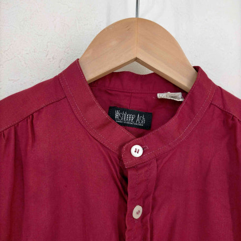 Wishbone Ash 90s MADE IN UK 片ポケ ショルダーギャザー ノーカラーレーヨン100 S/Sシャツ メンズ import:M