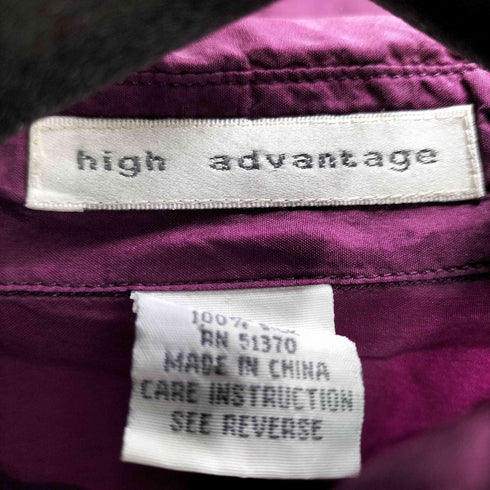 HIGH ADVANTAGE シルク100% L/S シャツ メンズ import:M