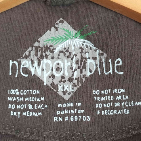 ニューポート ブルー Newport Blue パキスタン製 バックプリント クルーネックTシャツ メンズ import:XXL