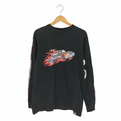 HUSTLER USA製 フロントプリント アームプリント クルーネックカットソー メンズ import:M
