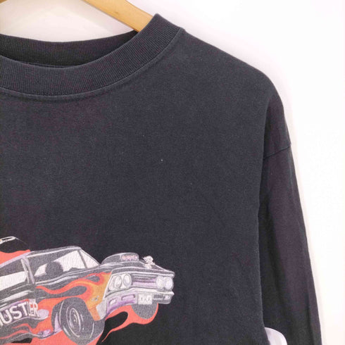 HUSTLER USA製 フロントプリント アームプリント クルーネックカットソー メンズ import:M