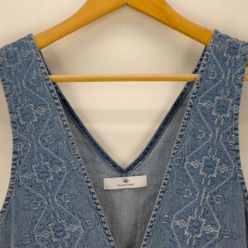 アーバンリサーチサニーレーベル URBAN RESEARCH Sonny Label クロス刺繍 デニム サロペット ワンピース レディース FREE