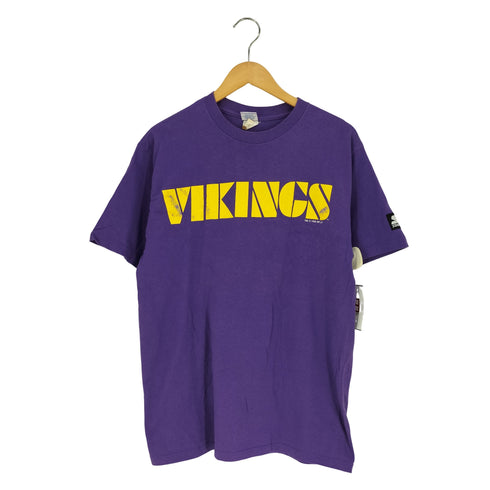スターター STARTER 1995年 USA製 シングルステッチ VIKINGS プリント クルーネックTシャツ メンズ import:M