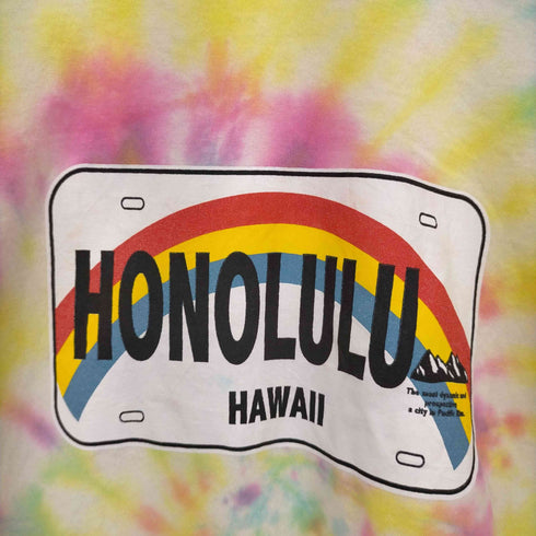 ヘインズ Hanes HONOLULUプリント タイダイ柄 S/S Tシャツ メンズ