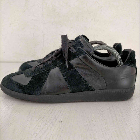 メゾンマルジェラ Maison Margiela 22 Lambskin and calf-split オールブラックジャーマントレーナー メンズ EUR:42