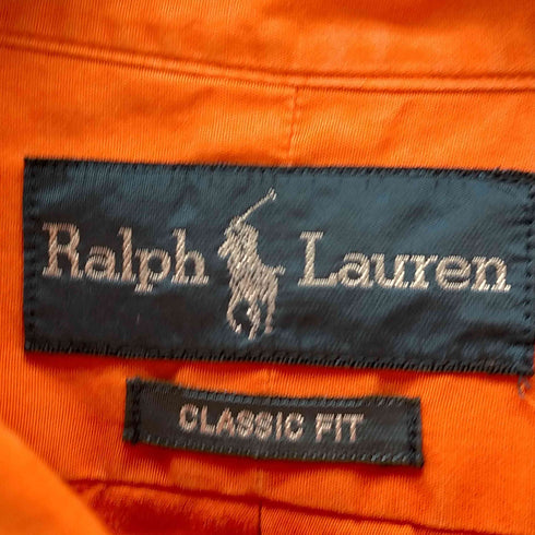 ラルフローレン RALPH LAUREN CLASSIC FIT 緑ポニー刺繍 ボタンダウン 長袖シャツ メンズ import:L