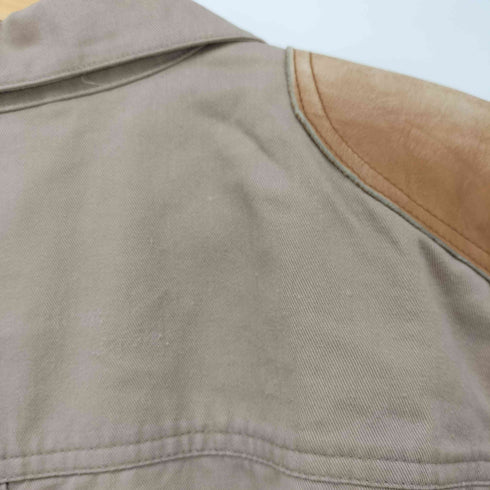 バナナリパブリック BANANA REPUBLIC 80s前期 ショルダーレザー コットン ベルト付き ハンティングジャケット メンズ import:L