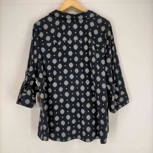 クラフトアンドバロー Croft&Barrow 総柄2P S/S シャツ レディース 2X