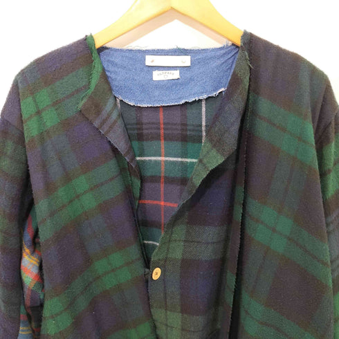 オールドパーク OLDPARK 2022AW MINED チェックマフラーカーディガン Check MufflerCardigan メンズ
